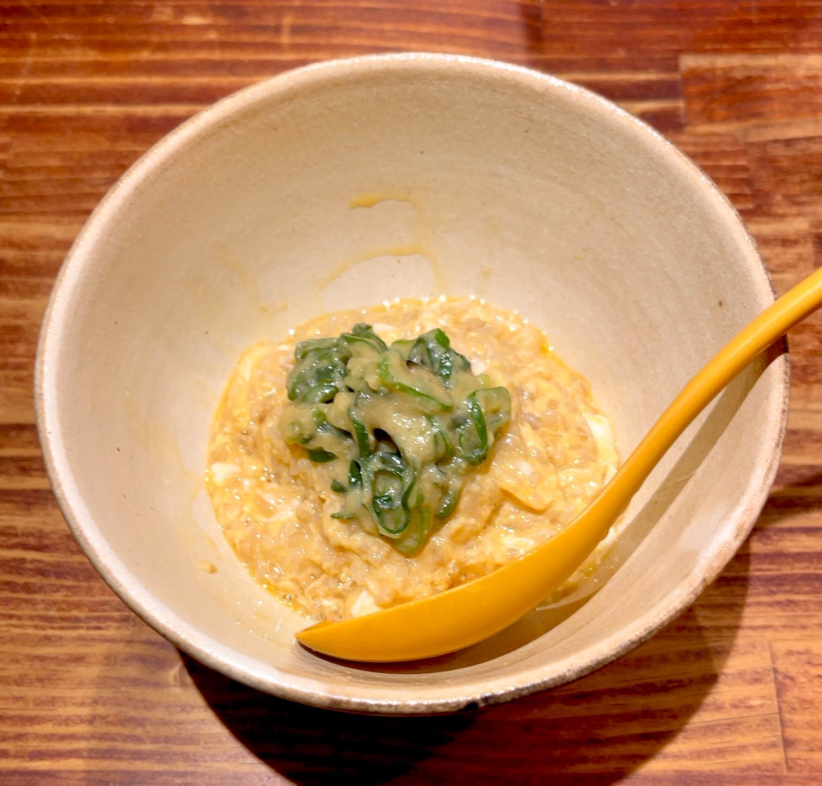 今年ラストのラーメンは八王子シゲジンさんの限定🍜小豆島の醤油と伊吹いりこのスープ、おいしくて飲み干してしまった  夕食後のラーメンだったので〆のネギ味噌雑炊も軽めに作ってもらいました