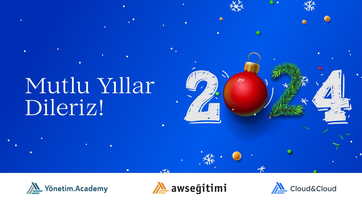 Yeni yıl, yeni başlangıçlar demek. AWS Eğitimi ekibi olarak bu yılı birlikte kazandığımız deneyimlerle tamamladık. Yeni yılda da birlikte büyümeye, öğrenmeye ve başarmaya devam edelim! Sağlık, mutluluk ve başarı dolu bir yıl geçirmeniz dileğiyle. 🌟
