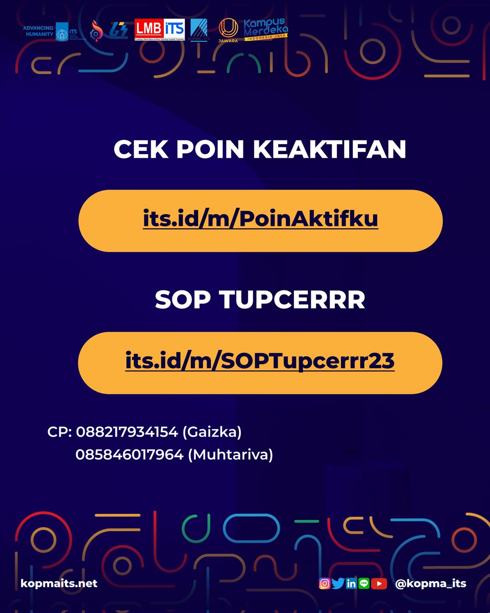 [Poin Keaktifan Dinyatakan Hangus!]

 Poin kalian akan dinyatakan hangus apabila tidak ditukarkan hingga akhir kepengurusan kabinet Jawara.
Jadi, daripada poin kalian hilang percuma, yuk tukarkan sekarang 😄

#KOPSISBISNIS
#KABINETJAWARA
#KOPMAITS 
#ITSSURABAYA