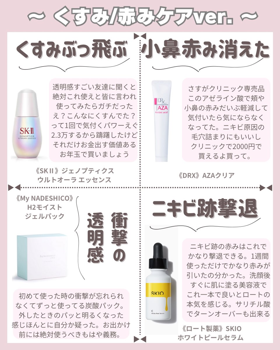 milmil_b's tweet photo. 年に100種類以上のスキンケアを試してきた美容ナースの2023ベスコス、スキンケア編✍️♡

これ使っときゃ間違いない。超超超厳選してお悩み別にまとめました❤️‍🔥❤️‍🔥来年の皆様の美肌ケアの参考になりますように､､､🙏🥺 https://t.co/LyFcW4KmKS