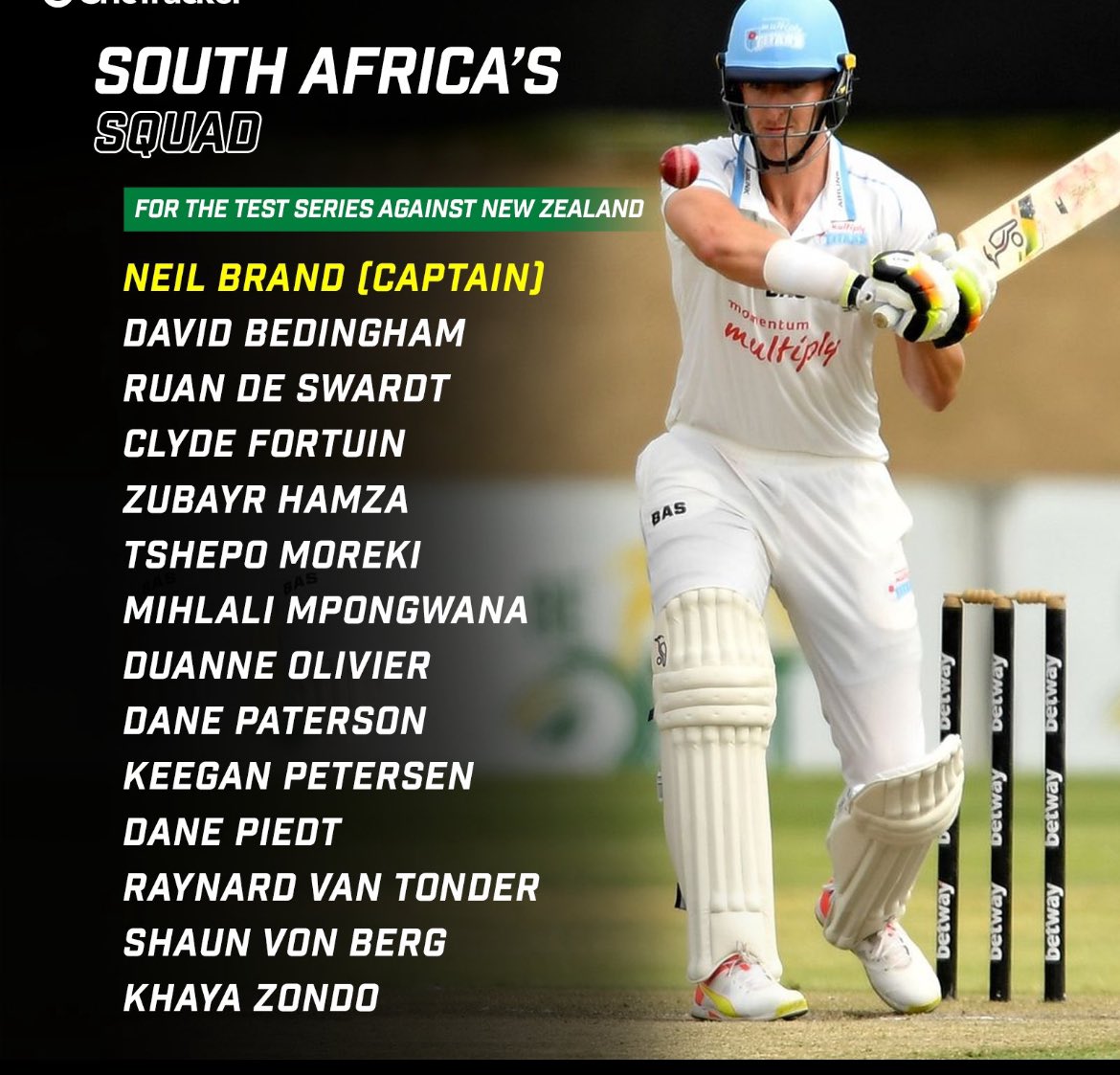Huge congrats to <a href="/KCTOldAluredian/">KCT Old Aluredian</a> Neil Brand who has been selected not just for <a href="/ProteasMenCSA/">Proteas Men</a> test team but as captain. One of the best 1st XI cricket captains the school has ever known and scored 1000 runs in his final season with us. Best of luck Brandy. Very proud of you.