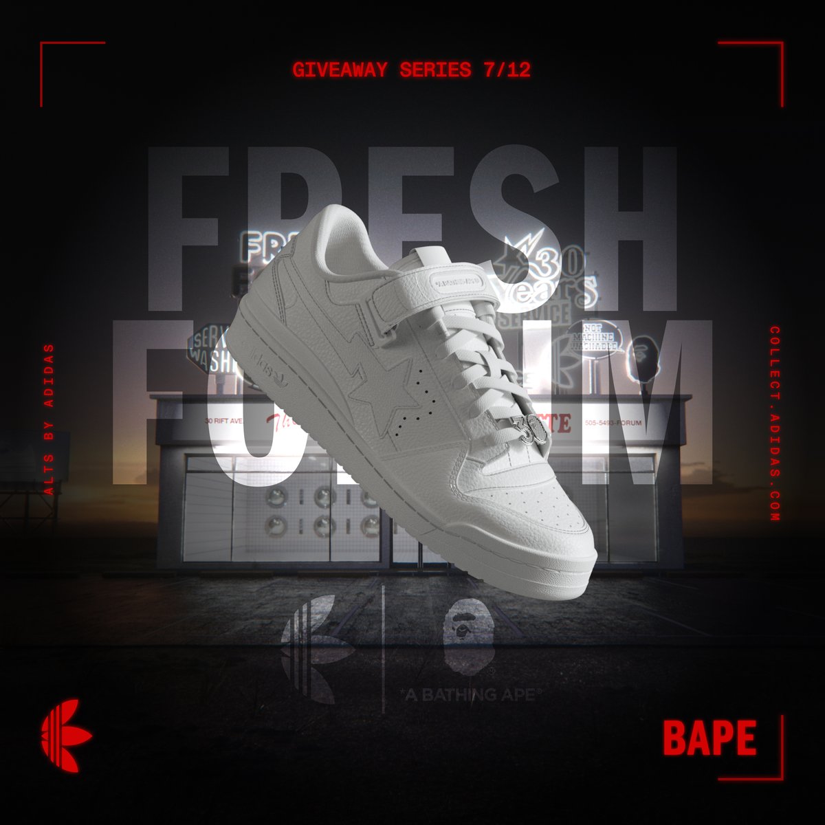 ALTS GIVEAWAY SERIES 7/12 - BAPE 🫧

Back in August we delivered one hundred 100% crispy, clean, adidas Originals x BAPE Fresh Forums to you! 🚚🗯️

Good news: looks like the laundry has three pairs left. Want to rock them? Sign up now! 🔻

Disclaimer: All giveaways are hosted by