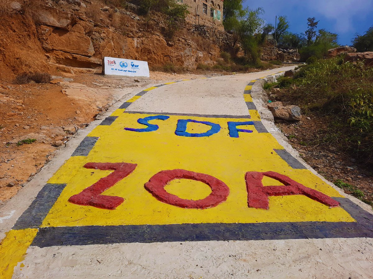 SDFYEMEN's tweet photo. Within the activities of the #Joint_Response_Project_2022_2023, funded by ZOA, one of the #community_initiatives was completed in AlMahwit District, AlArqoub - #AlMahwit Governorate, which was the rehabilitation and paving of Al Muammar Road, https://t.co/H2CR4dLDeD