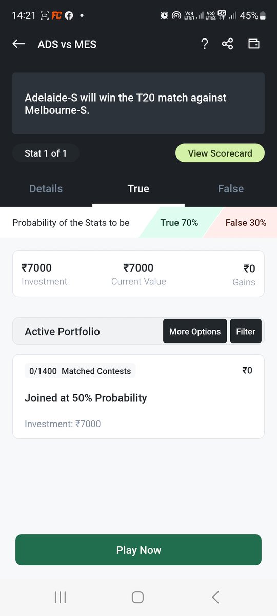 RvnsSingh's tweet photo. @sports_baazi  there are 30 minute passed away when i join the contest but it still not showing gain... i have screen record also.. why this with me???
Conferm it pls... https://t.co/w7Br9J3P2Z