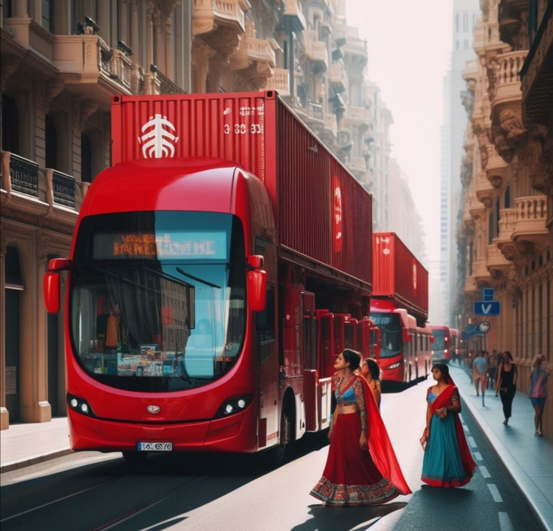 La inteligencia artificial es maravillosa: le pido un resumen del 2023 para Valencia, y me saca a unos autobuses por una calle céntrica y estrecha transportando contenedores. 🥰