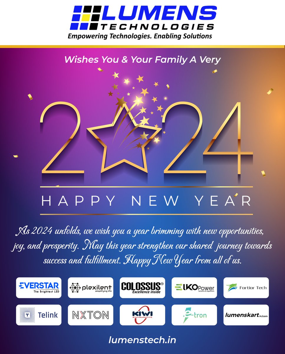lumens_tech's tweet image. 💡 Empowering your world with innovative lighting solutions. Lumenstech wishes you a New Year sparkling with creativity and bright achievements. 🌟 #Lumenstech #Innovation #NewYear2024