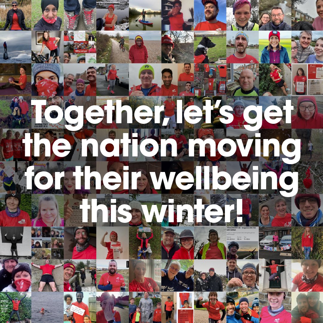 Research has shown a 4% decrease in adult participation in any type of activity during the winter months.

Let’s come together to reverse this negative trend.

If we all invite just one other person to join.redjanuary.com today, then we could all start to make a difference.