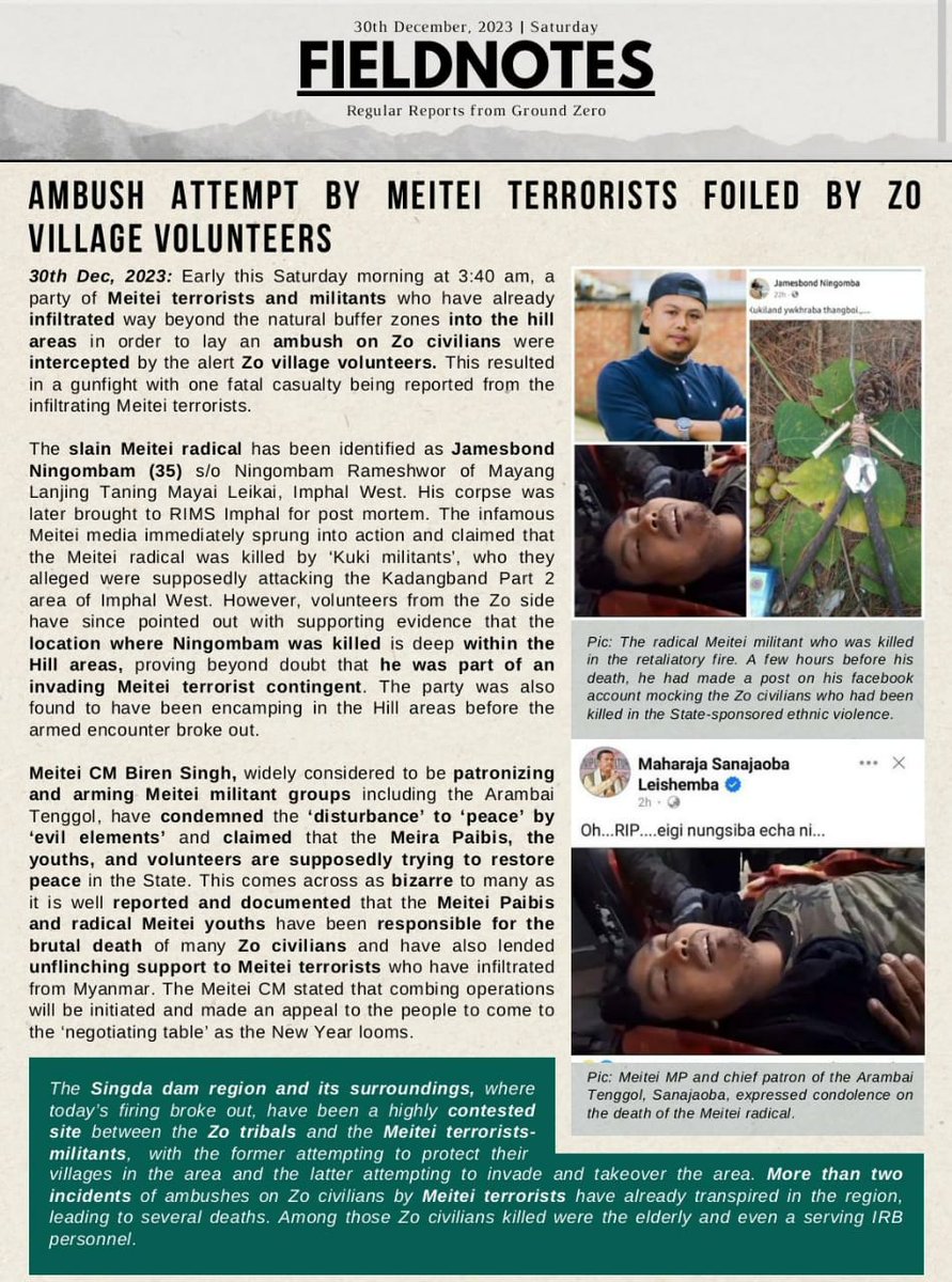 @Aamin21958514 #MeiteiAggression 
#MeiteiNarcoTerrorists 
Stop attacking #Kuki_ZoTribal
#savekuki_zo from State Sponsor forces 
#where is the peace that N.Biren speak about,the reality is Ethnic Cleansing is still going on in the #Kuki_zovillage