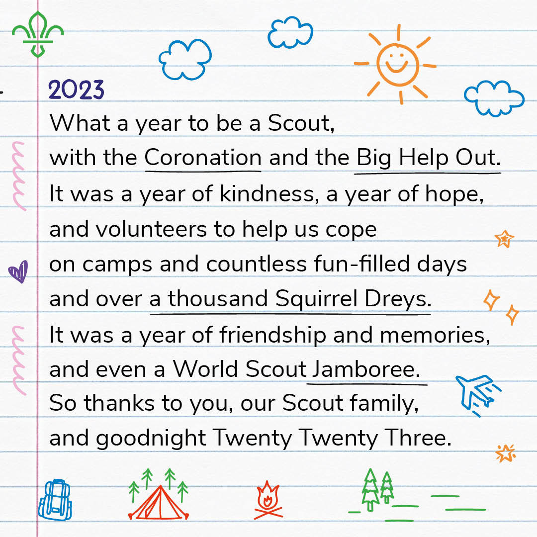 Wishing everyone a happy #NewYearsEve. It's been a truly great year to be a Scout, and we're excited to see what 2024 has in store!