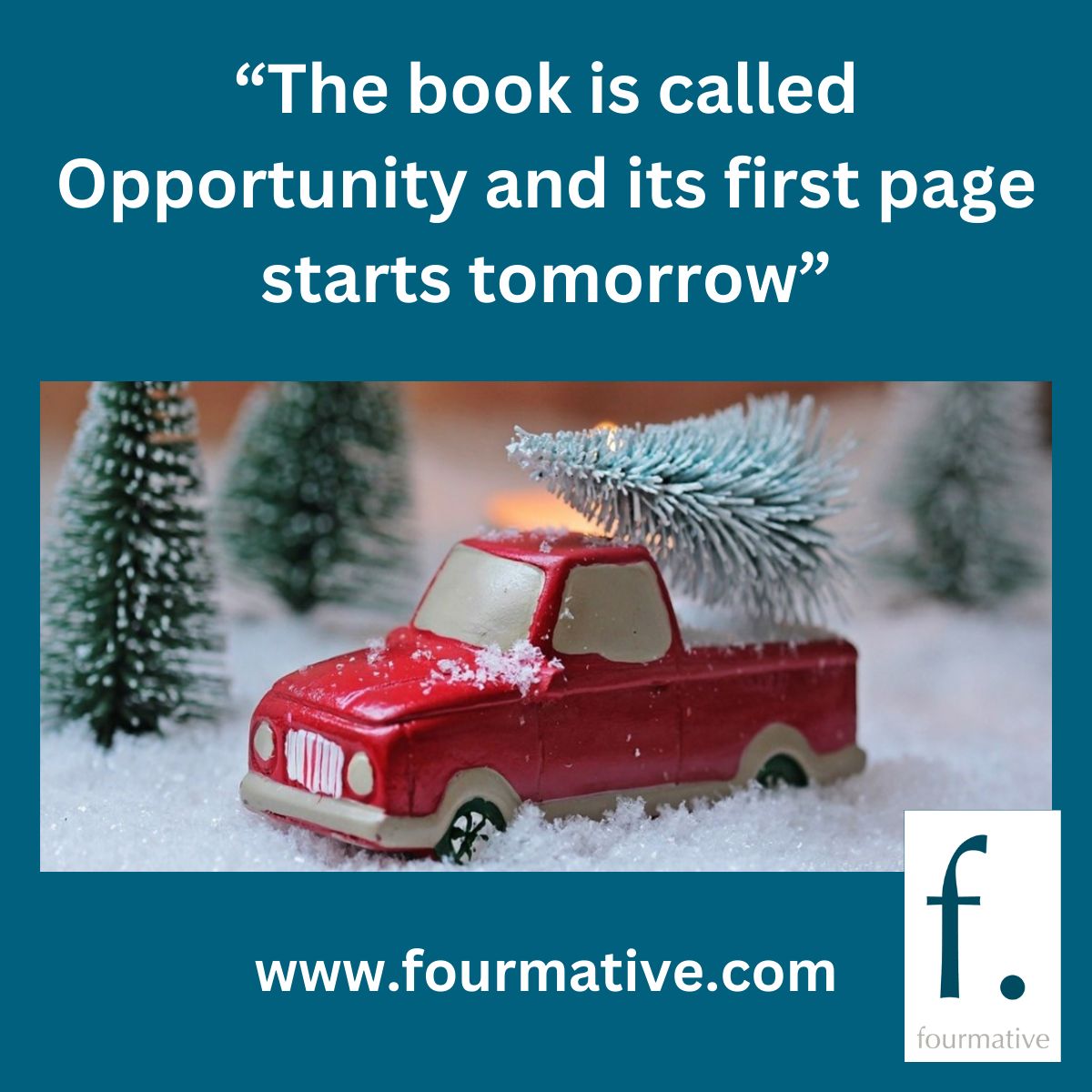 FourmativeL's tweet image. “The book is called Opportunity and its first page starts tomorrow”.

2024 starts with a blank page to write your own story have a great adventure and enjoy the ride.

Happy New Year.