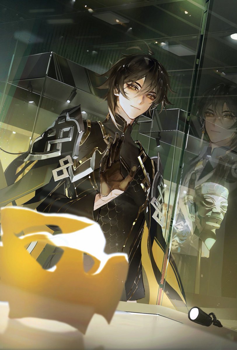 画了三星堆联动！ 帝君生日快乐！
#Zhongli 
 #鍾離生誕祭2023
#GenshinImpact