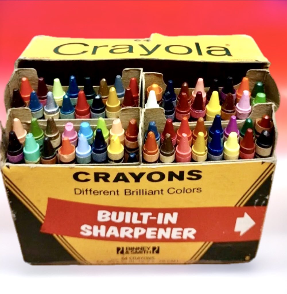 Kids today want an iPhone. When we were kids we wanted a 64 pack of Crayola crayons with a built-in sharpener