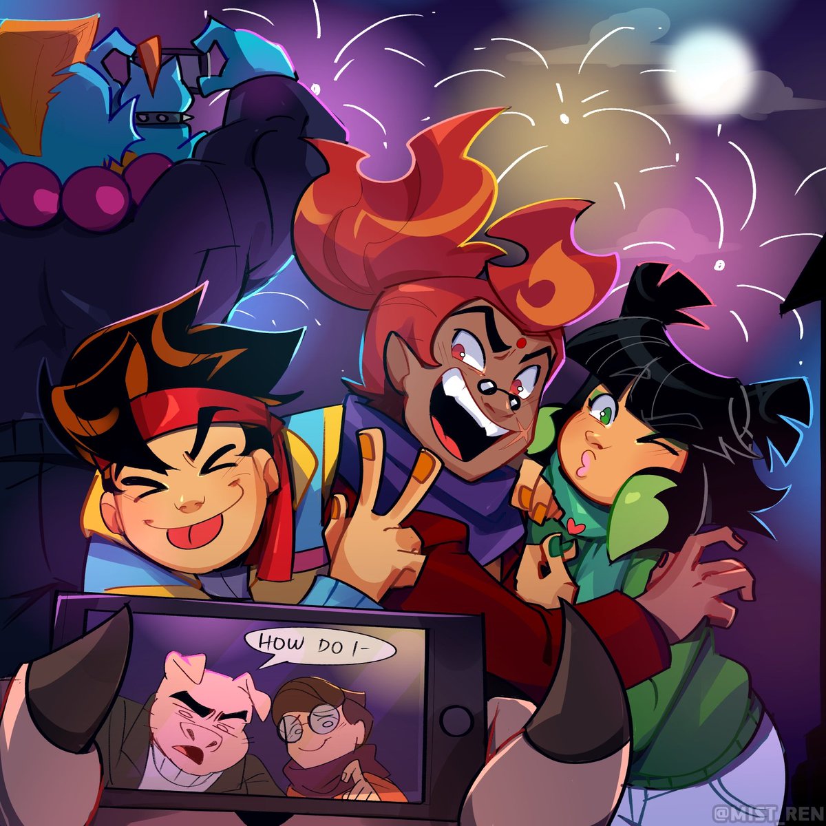 RenMist's tweet image. It's 2 hrs til new year for me so here's a treat for y'all 🎉🎇

[#LEGOMonkieKid]