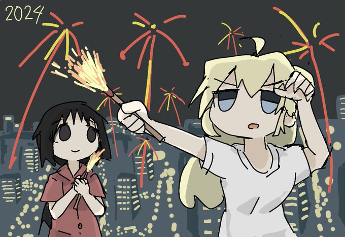 「blonde hair fireworks」 illustration images(Latest)