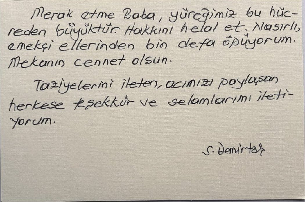 Başımız Sağolsun.Nurlar içinde uyusun.
#SelahattinDemirtas