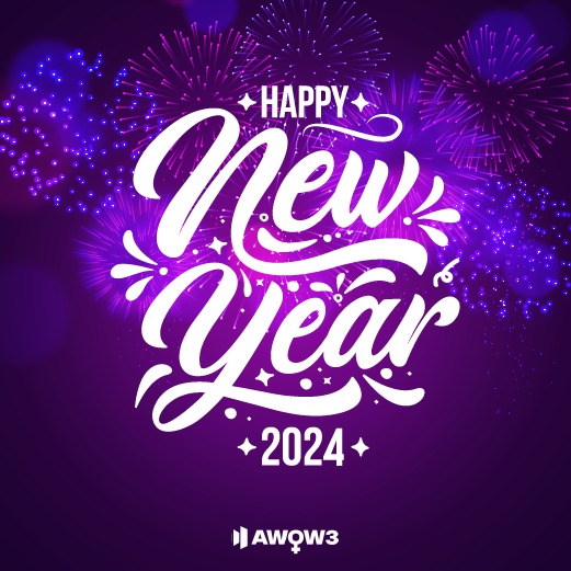 Cheers to Change! 🎉 Join AWOW3 in Sparking a Blockchain Revolution for Women's Empowerment. Here's to a Brighter, Fairer 2024! #HappyNewYear #NewYear2024
