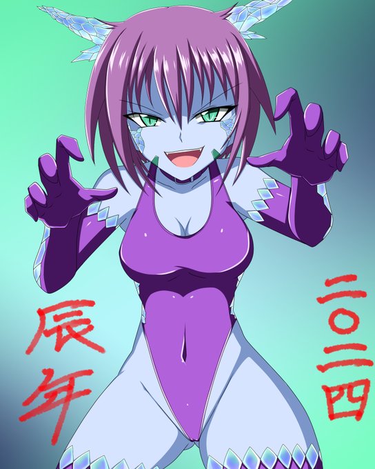 今年の初描き
前に会話中に辰年は竜肌娘と冗談で言ってしまった為描きました
竜……ドラゴン……D……という連想で久々にA子ちゃんの仲間であるD子ちゃんを引っ張り出してきて竜肌にしてみました
こんな調子ですが改めて今年もよろしくお願いいたします! 