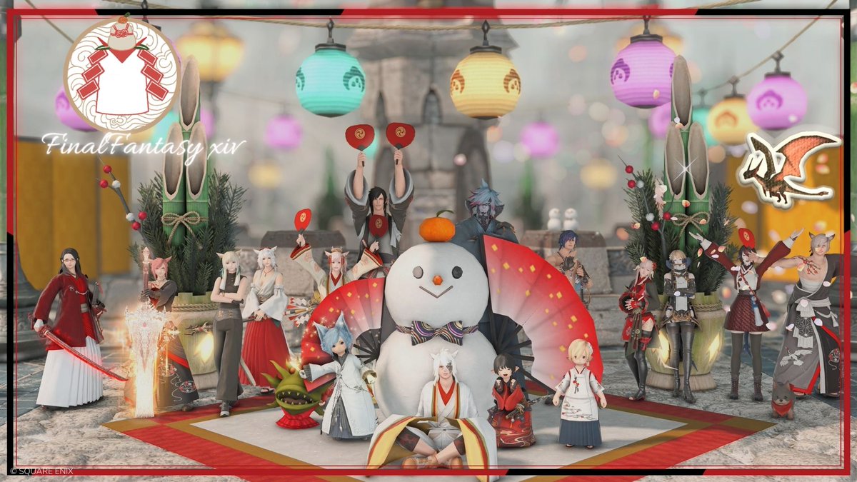 Uniuni_FFXIV's tweet photo. 皆様昨年中は大変お世話になりました！２０２４年が皆様にとって素晴らしい１年になりますように！
今年もコスタでたくさんのヒカセンとカウントダウンできて幸せでした！来年もイフ鯖もGAIAも盛り上がっていきましょぉおお！
辰年に合わせてアルテロイテ多めですごかったですｗｗ
#FF14 https://t.co/zNONKU4T5L