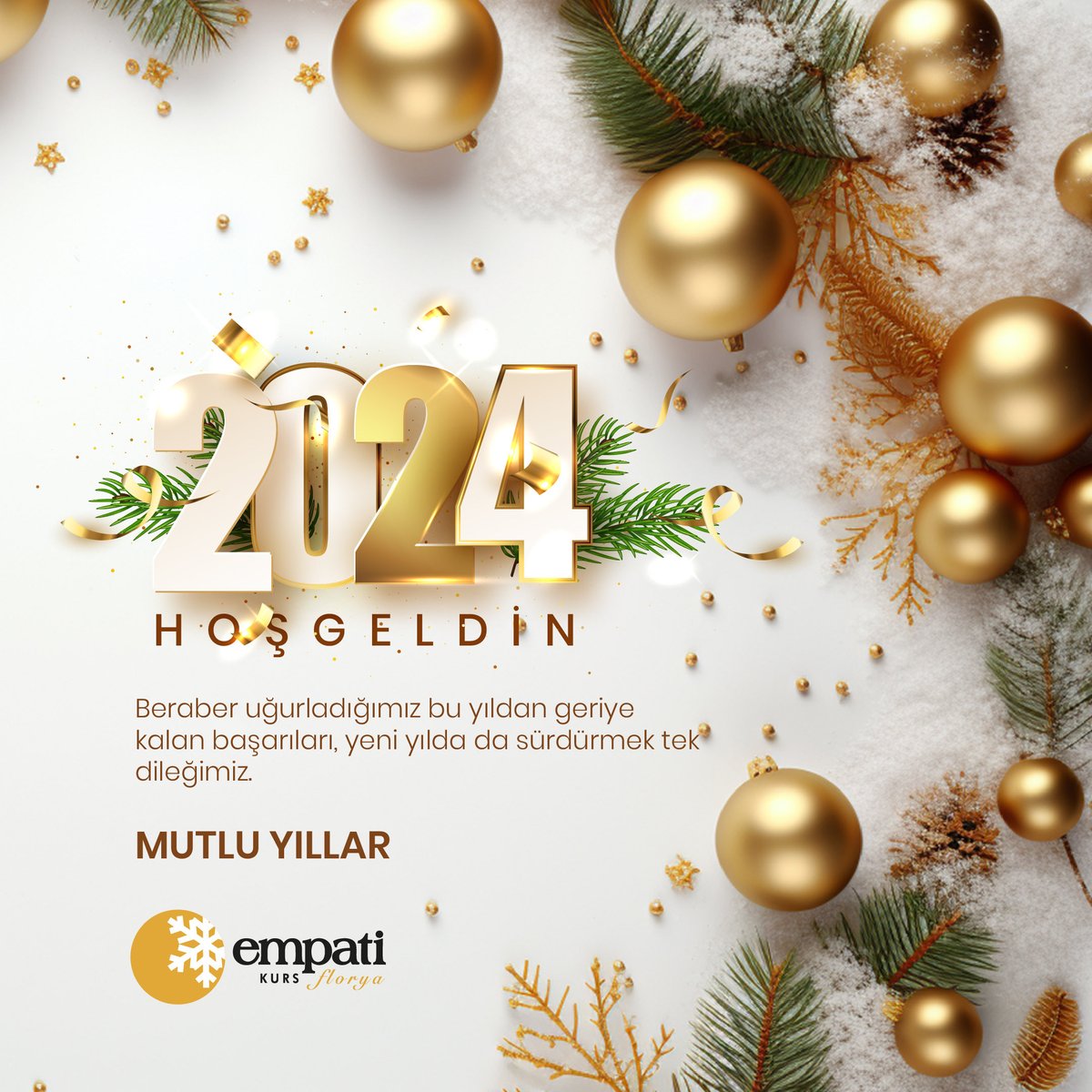 Beraber uğurladığımız bu yıldan geriye kalan başarıları, yeni yılda da sürdürmek tek dileğimiz...
HOŞGELDİN 2024 🎉 MUTLU YILLAR
#hoşgeldin2024 #mutluyıllar #happychristmas #happynewyears2024 #yeniyılınızkutluolsun #yılbaşı