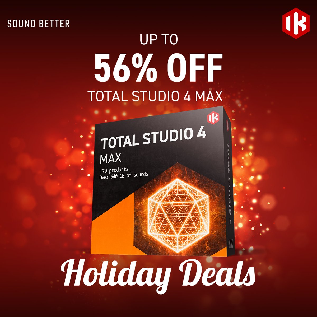 The ultimate collection of authentic sounds and gear with 170 products, over 640 GB of sounds and 507 FX for a combined value of $14,072 if sold separately! Save big until January 1st at bit.ly/holidealsts4max.