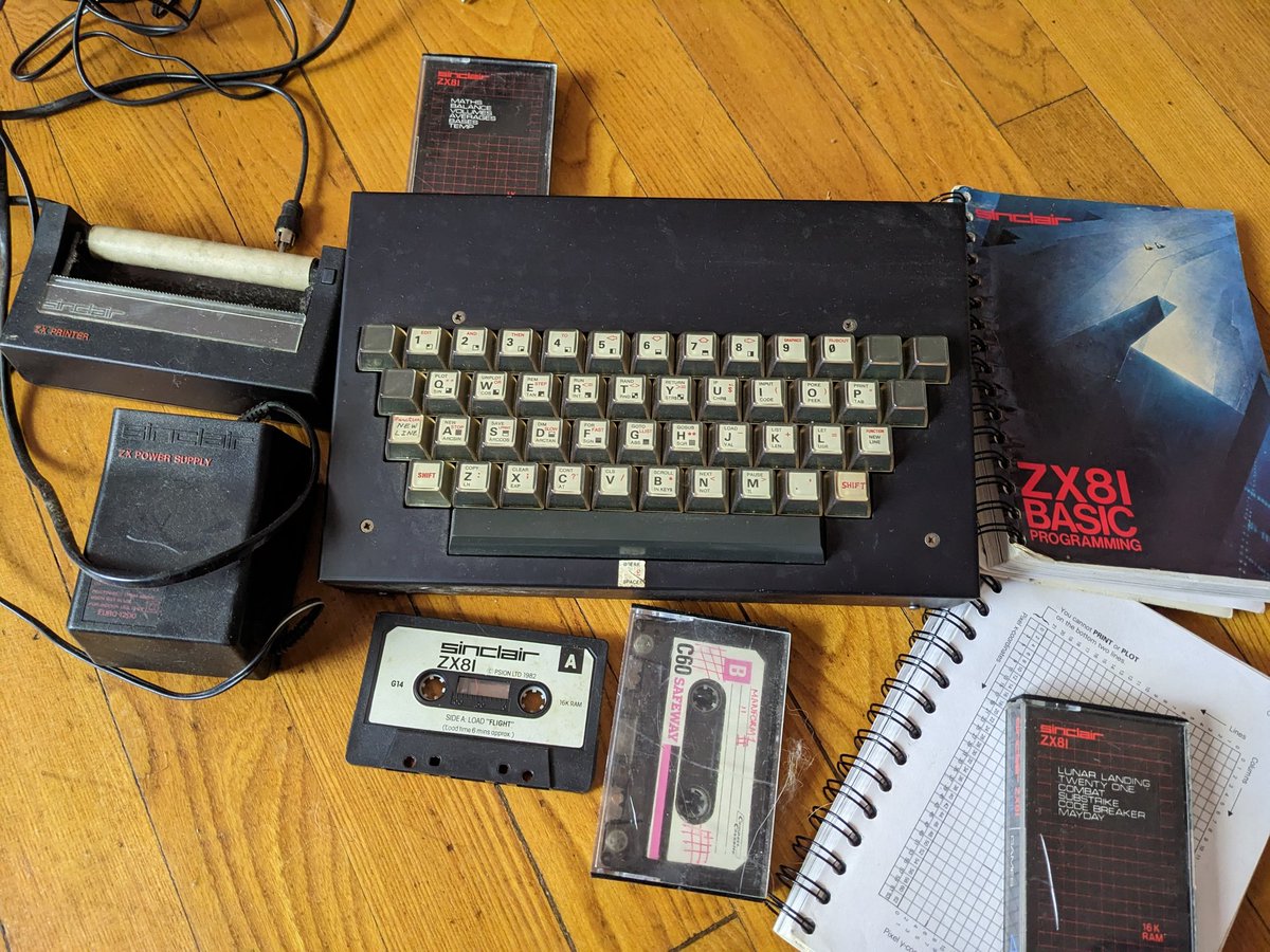 the seed of where I am now. Modded zx81 computer with some of my original code on tape. unreadable without a cassette player, tv or 16k ram extension