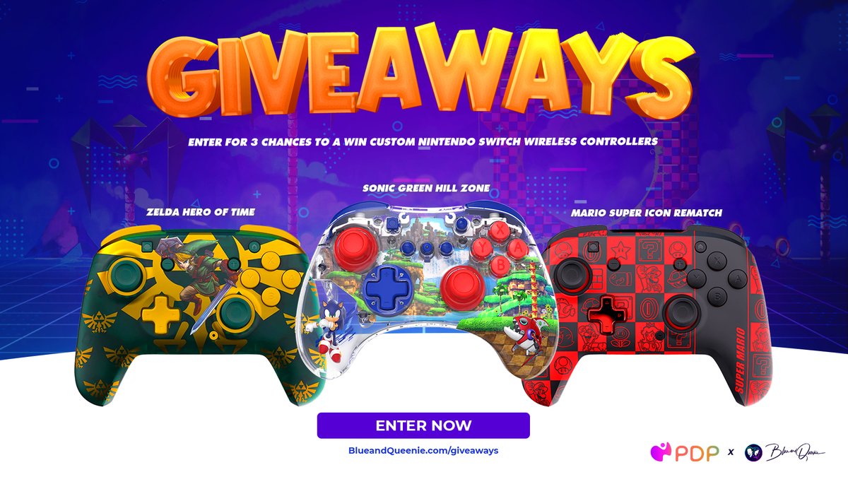 Row Queenie 🏳️🌈 (Official 4K Twitch Testing) (@queenieandblue) on Twitter photo 🎮🚨 CONTROLLER #GIVEAWAY ALERT 🚨🎮
We're teaming with award winning PDP Gaming giving you 3 chances to win their incredible custom wireless controllers! #ad
💙Follow <a href="/BlueandQueenie/">Simon Blue (Official 4K Twitch Testing)</a>
💜Follow <a href="/QueenieandBlue/">Row Queenie 🏳️🌈 (Official 4K Twitch Testing)</a>
💛Follow <a href="/PDPgaming/">PDP</a>
🔁Tag a Friend
➡️Enter blueandqueenie.com/giveaway 🎮🚨 CONTROLLER #GIVEAWAY ALERT 🚨🎮
We're teaming with award winning PDP Gaming giving you 3 chances to win their incredible custom wireless controllers! #ad
💙Follow <a href="/BlueandQueenie/">Simon Blue (Official 4K Twitch Testing)</a>
💜Follow <a href="/QueenieandBlue/">Row Queenie 🏳️🌈 (Official 4K Twitch Testing)</a>
💛Follow <a href="/PDPgaming/">PDP</a>
🔁Tag a Friend
➡️Enter blueandqueenie.com/giveaway