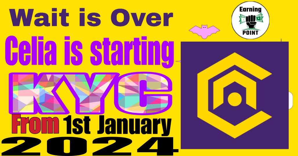 EarningPointPro's tweet photo. Hey Celians!๐
The wait is over now
#celia
#KYC is being Started ๐๐ป
Phase 1 KYC begins from 1st January, 2024.
Reply with purple ๐ if you love #Celia #EarningPoint https://t.co/yR2G1ic9Rx