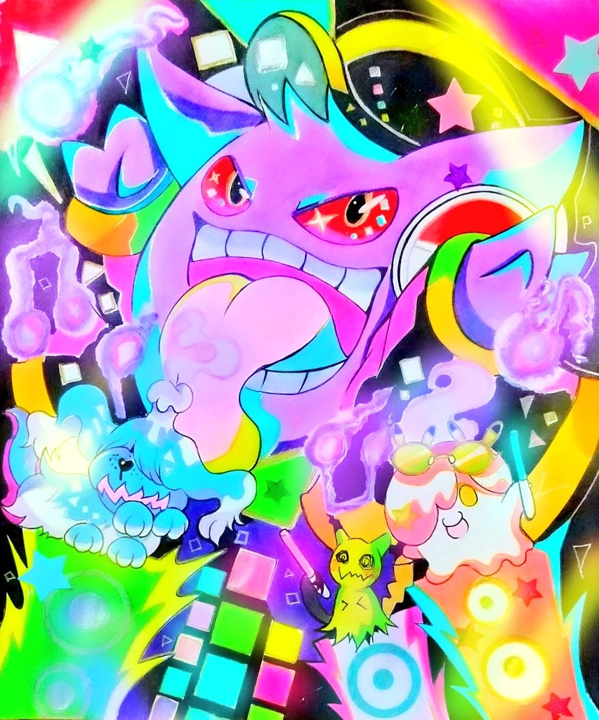 pokemon (creature) tongue no humans smile colorful fire open mouth  illustration images