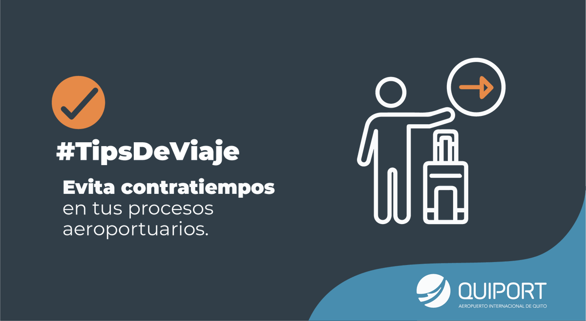 AeropuertoUIO's tweet image. ¡Evita contratiempos en esta temporada alta!
Si tu vuelo es de salida internacional, te recomendamos que después del chequeo con la aerolínea ingreses inmediatamente al área de filtros de seguridad y migración.
#TipsDeViaje