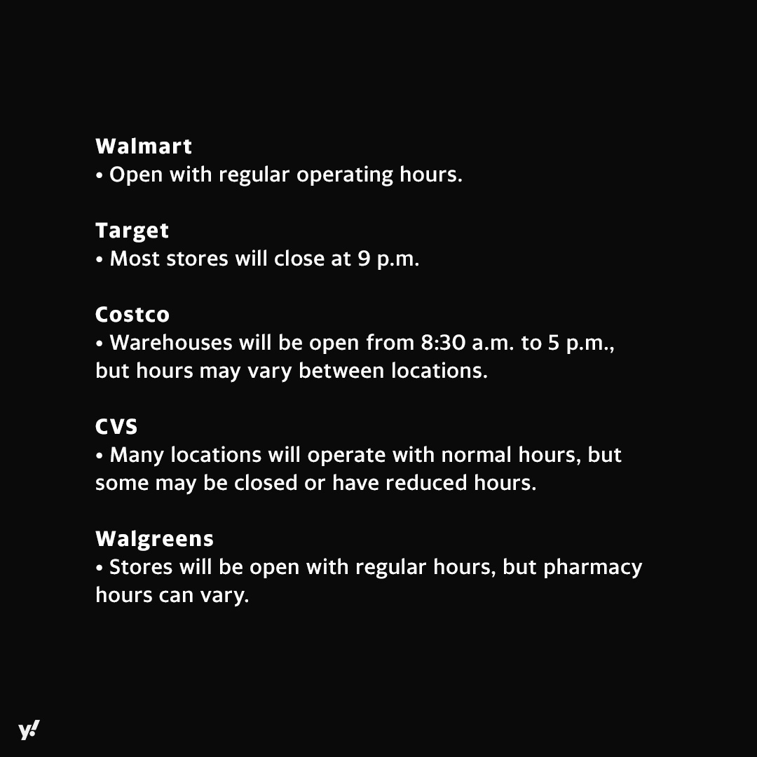 Preparing for a midnight toast and other year-end festivities may require a run or two to the store — but it's wise to expect some limited business hours. Here’s a rundown. yhoo.it/4aHkE0g