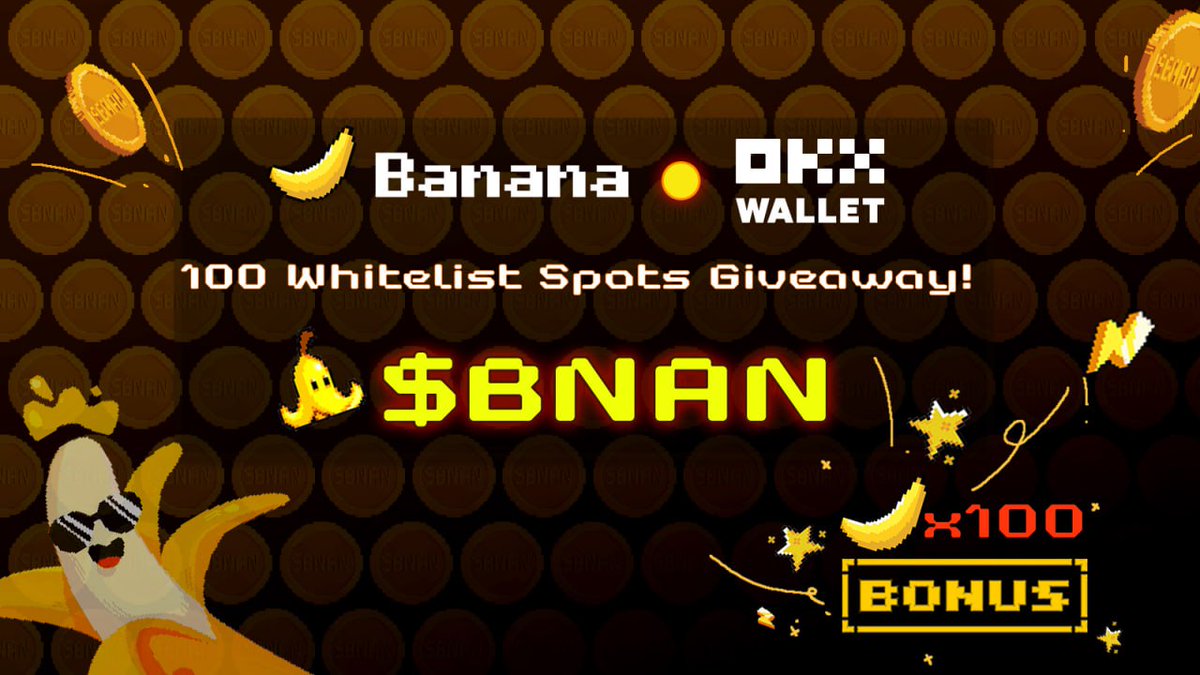 1/ 📢Breaking News: We're thrilled to collaborate with @okxweb3, a leading decentralised wallet for buying, storing #NFTs, and accessing #Web3.🔥 🍌The cooperation will boost BANANA as the first community-driven #Bitcoin launchpad. LFG! #OKX #BNAN #BTC #BRC20 #Ordinals