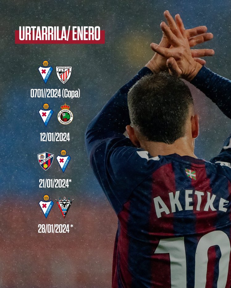 𝕁𝕒𝕟𝕦𝕒𝕣𝕪 🆚 @Athletic_en 🆚 @rracingclub_en 🆚 @Sdhuesca_en 🆚 @CDMirandes #BetiArmaginak⚔