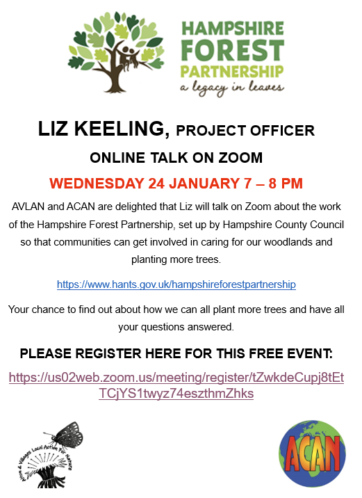 AltonClimate's tweet image. We are delighted to be welcoming Liz Keeling from #HampshireForestPartnership to talk on Zoom about their work with @hantsconnect to encourage communities to plant &amp;amp; care for🌳🌲
7pm 24 Jan
Register for Zoom link here➡️us02web.zoom.us/meeting/regist…
@EastHantsDC @WinACC @GreenHampshire