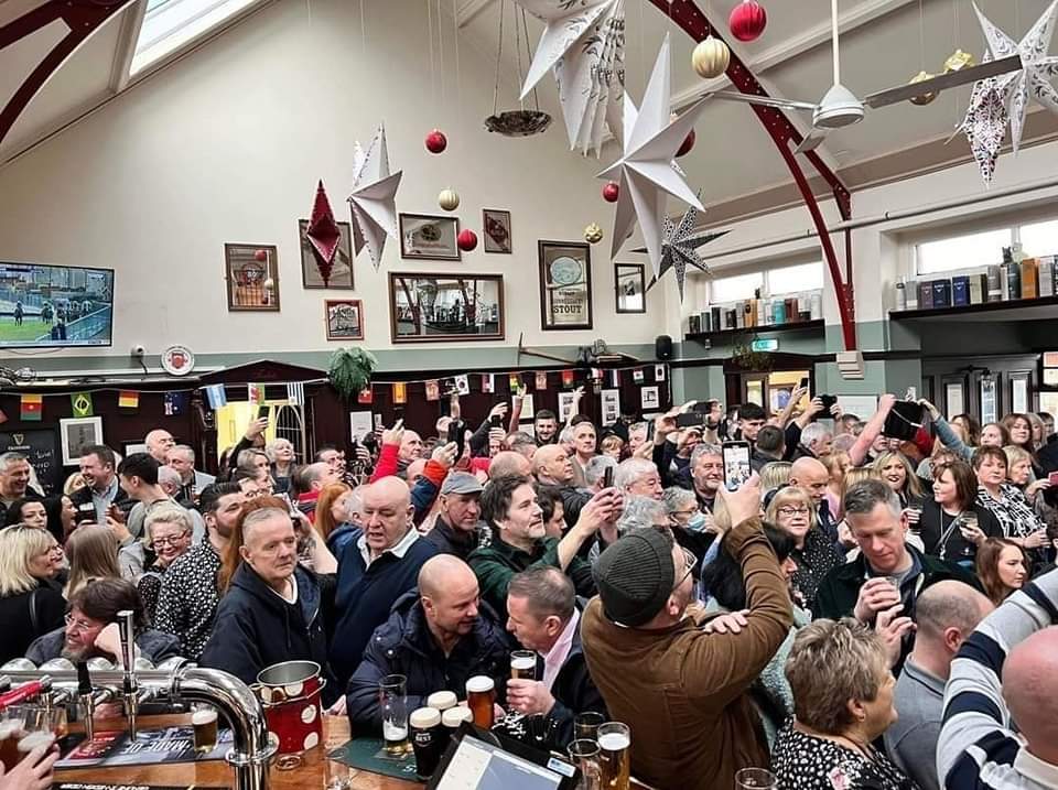 My local, the Dean Tavern, on New Year's Day last year. In case you are wondering what their pointing their phones at, it's the Silver Band who march through the village before playing in the bar.