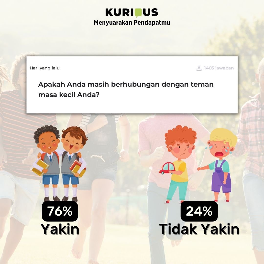 Kurious_id's tweet photo. Kamu masih berhubungan sama bestie kecil kamu gak nih?

#Kurious #PlatformSurvei #KomunitasOnline #ولعت #DallasCowboys https://t.co/74QUzhlp4c