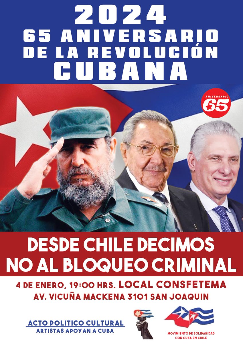 La Revolución Cubana es el faro que alumbra el camino de los pueblos que buscan soberanía HVOM. #FSLN #FMLN #EZLN #ELN #MRTA #CHILE #MAPUCHE #ASAMBLEACONSTITUYENTE #DDHH #CUBA #MASCC