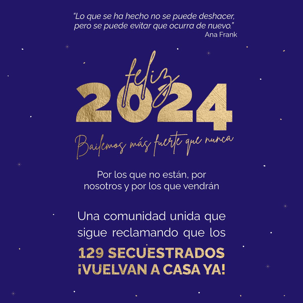 Les deseamos un gran cierre de año y un feliz 2024 🥂

El año que viene nos reencontraremos, como siempre, bregando y trabajando contra el antisemitismo, por los Derechos humanos y por el Estado de Derecho en la Argentina y el mundo.

#UnaComunidadUnida #LiberenlosYa