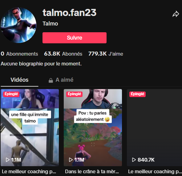 Coqtolito's tweet photo. Aujourd'hui un ytbr/streamer a tout intérêt que l'on reprend sont contenu sur tik tok même s'il fait un compte fan tant que derrière il n'arnaque pas en dm les followers. Il y a même des mecs qui payent leurs viewers pour créer des comptes sur eux pour post les clips de lui.

Je vous laisse juste check ici la différence phénoménal de stats apres que les gens ont spam le contenues des streamers

J'avoue que dans ma formation j'ai ete maladroit le but c'est pas de reprendre l'identite d'un mec juste pour essayer de le remplacer le seul objectifs c'est avoir les 10k + faire de l'argent on s'en blc c'est pour ca qu'on précise bien que c'est un compte FAN et non officiel et que certains arrivé à 10k change le compte en "clipsdemachin" car le but n'est pas d'usurpé l'identité de quelqu'un 

Le but c'est de faire donnant donnant moi je partage les meilleurs moments d'un live ou d'une vidéo et en echange une nouvelles communautés va te connaitres et potentiellement se transformer en viewers fidéles donc + de subs / op et opportunités

Bref je vous laisse juste check ici la puissance de tik tok sur 2/3 exemples et allez leur demander si ca les dérange, je pense qu'ils vont diront tout le contraire.

Moi le seul truc que j'ai a vous dire c'est que aujourd'hui des mecs ont su saisir l'opportunité tik tok et se gavent alors qu'ils sont etudiants ou meme taf  je peux vous dire qu'ils vont avoir un coup de pouce énorme dans leur vie "je vous laisse poster vos screens ceux qui sont dans ce cas" Et pareil pour les staremers certains on multiplié par 10 leur salaire je suis en quelques mois.

Pendant que vous pleurez sur twitter certains encaisse des dizaines de milliers d'euros et le pire c'est que les 2 parties sont content la majorité du temps