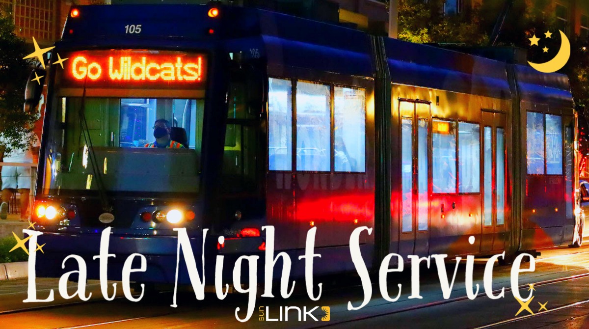 SunTran_Tucson's tweet photo. 🎆Happy New Year's Eve! The #SunLink streetcar will be in service 8 a.m. - 2 a.m. Buses and other transit options are on Sunday schedules.

👉https://t.co/K2McLf72Fk
Rides remain free! https://t.co/ywfiFpE6It