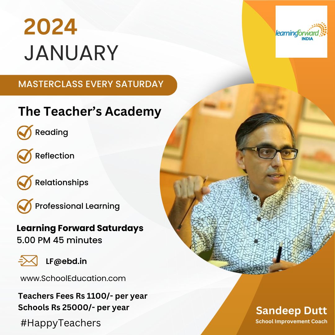 Believe it or not!
Offer from the Learning Forward India Foundation
Sign up for The Teacher's Academy. 
Individuals Rs 1100/- per year; 
and Schools Rs 25000/- per year. 
#HappyNew2024Year
#HappyTeachers 
#ReadToLead
#MyGoodSchool
#JoyOfLearning
#GoodSchoolsAlliance
