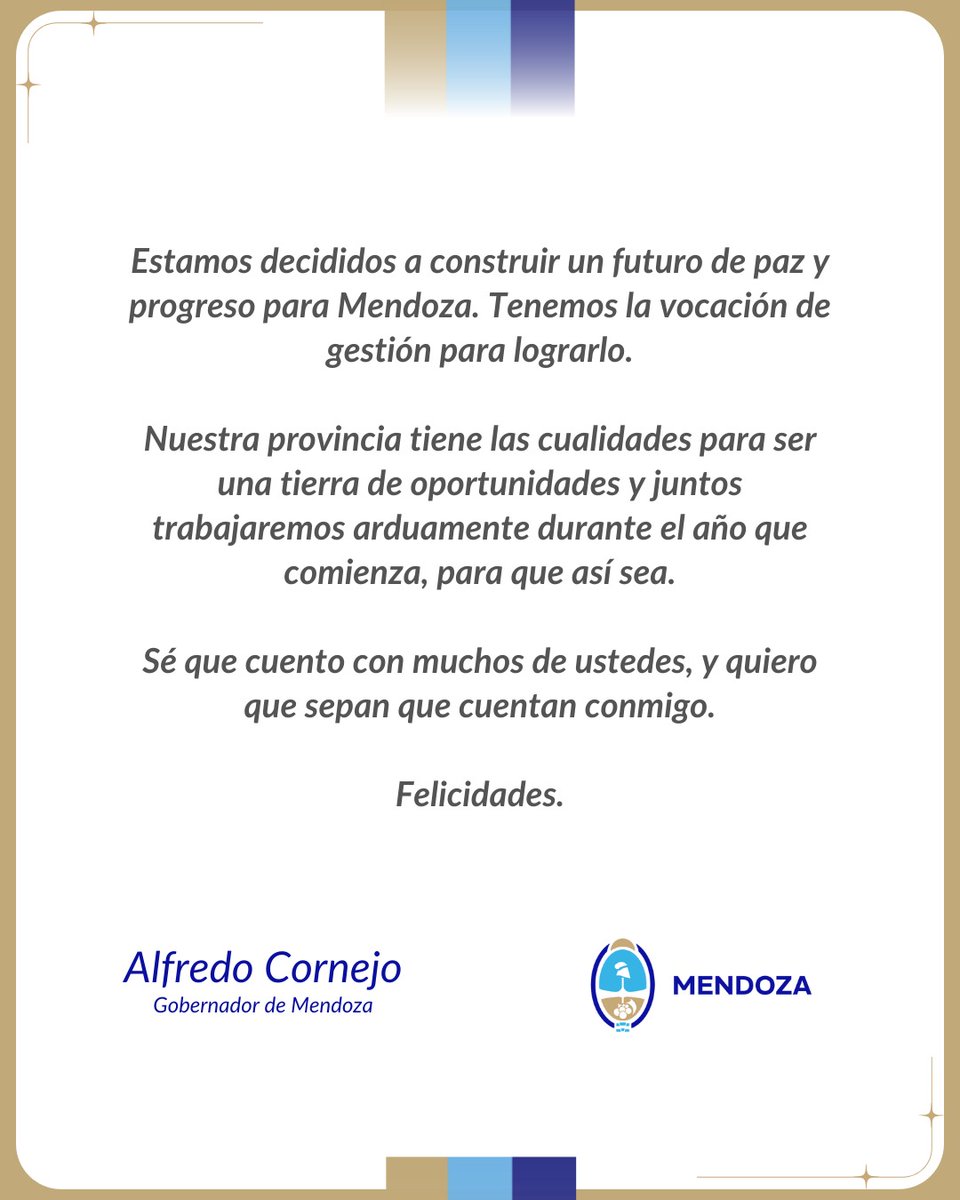 Felicidades a cada mendocina y mendocino.