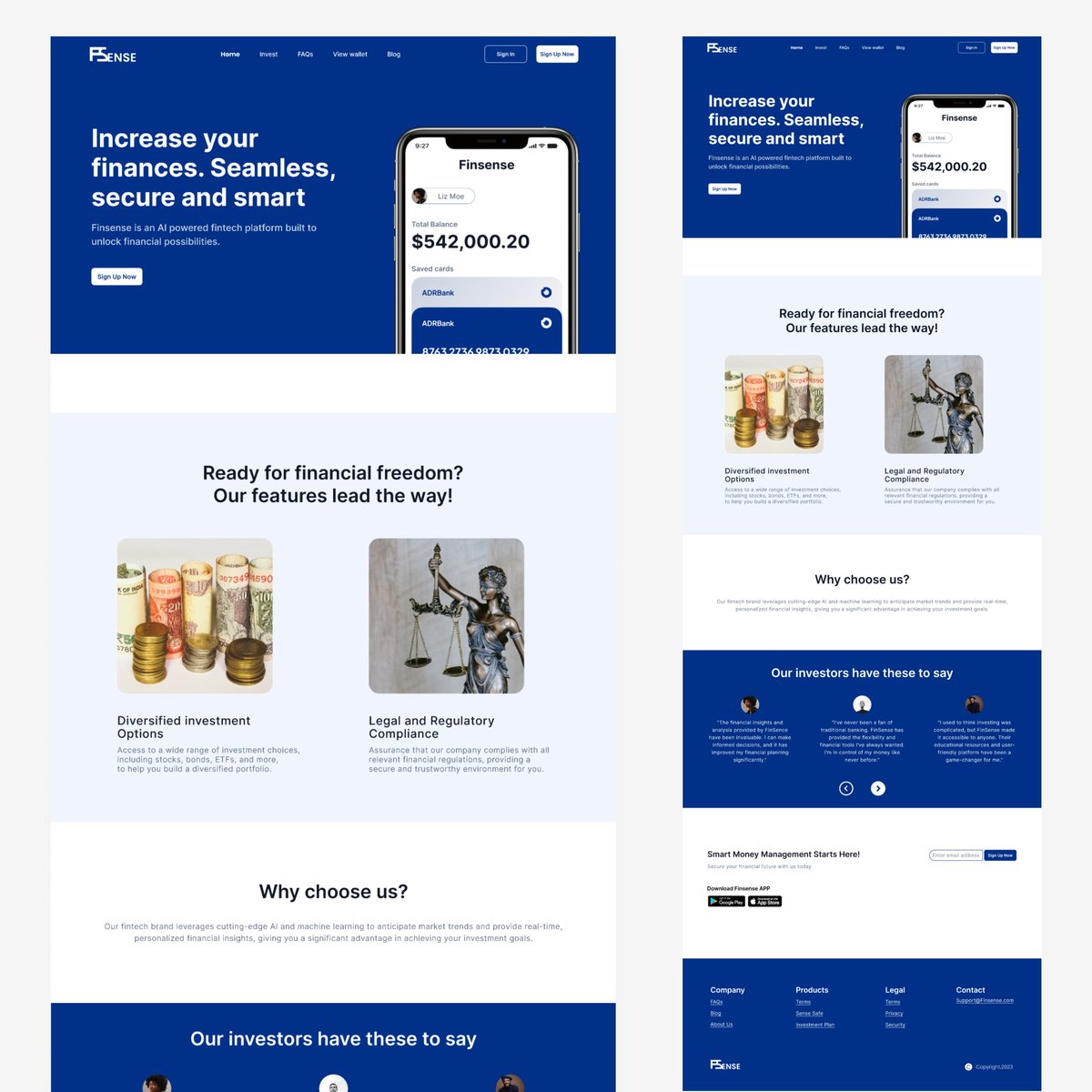 Wrapping up the year with this simple landing page for a fintech brand. ❤️