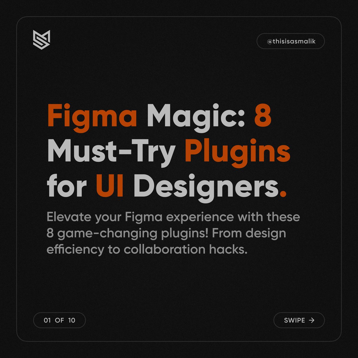 thisisasmalik's tweet image. 8 Must-Try Plugins for UI/UX Designers. 
#figmaplugins #uidesigntools #uxdesign #designworkflow #digitaldesign #designtools #uiux #productivitytools #designinnovation #designcommunity #figmatips #designtechnology #userexperience #graphicdesign #webdesign #mobiledesign