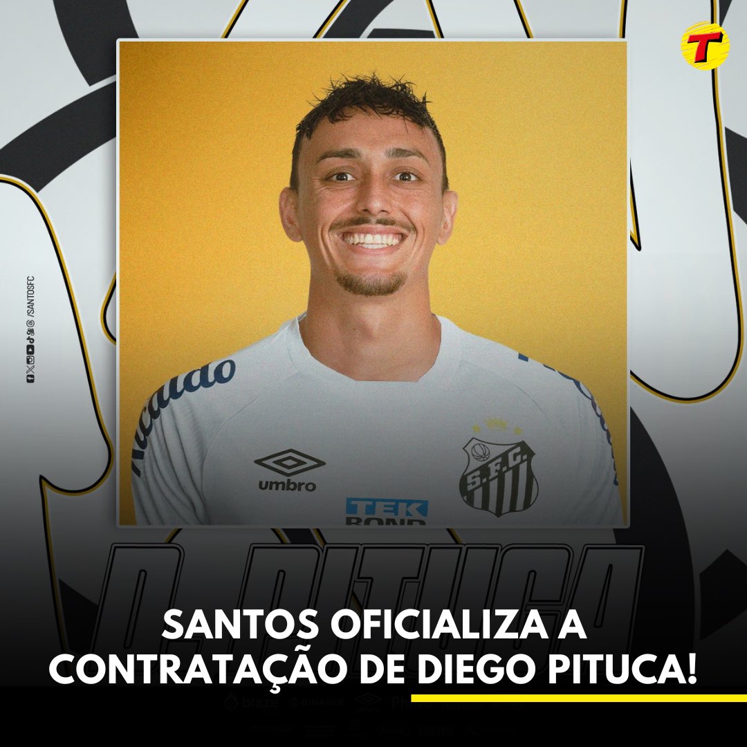 tmcesporte's tweet photo. O Santos anunciou neste domingo (31) a volta de Diego Pituca!
O volante, que já passou pelo Peixe entre 2017 e 2021, assinará um contrato de 4 anos com a equipe da baixada!
Foto: Divulgação/Santos
#Santos #Pituca https://t.co/vqRyzEUwOt
