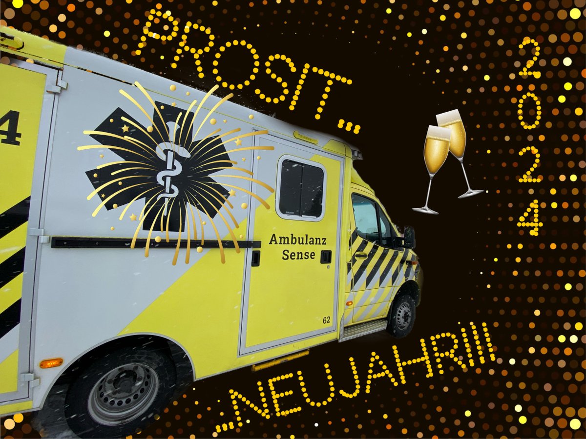 Wir wünschen allen ein gutes #neuesJahr, viel Glück und Gesundheit🍀🐞. Auch 2024 sind wir 366 Tage, #24Stunden zu 144% für Euch im Einsatz...🥂🎉
#HappyNewYear #PrositNeujahr #bonneannée #Feiertage #Festtage #Notruf144 #immerda #Ambulanz #Ambulance #Ambulanza #Paramedic