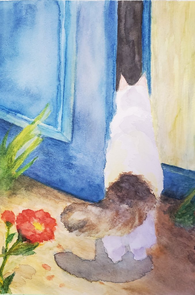 _amam1i's tweet photo. 今年もイラストを見てくださってありがとうございました！！来年もよろしくお願いします😻
よいお年を～🔔✨🎉
#2023年を振り返る  #猫 #透明水彩 #イラスト #アナログ絵 #watercolor #illustration https://t.co/fim079bK86