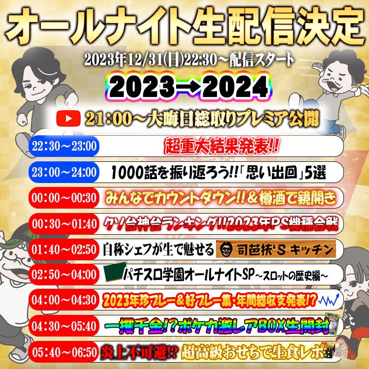 プレミア公開ご視聴ありがとうございました！
同時接続4.6万人を達成する事が出来ました！ 
この後22時30分からSEVEN'S TV生放送！
SEVEN’S TV2023‐2024オールナイト生放送【罰ゲーム】 
youtube.com/live/eJA1Pzt-l…
 #7STV