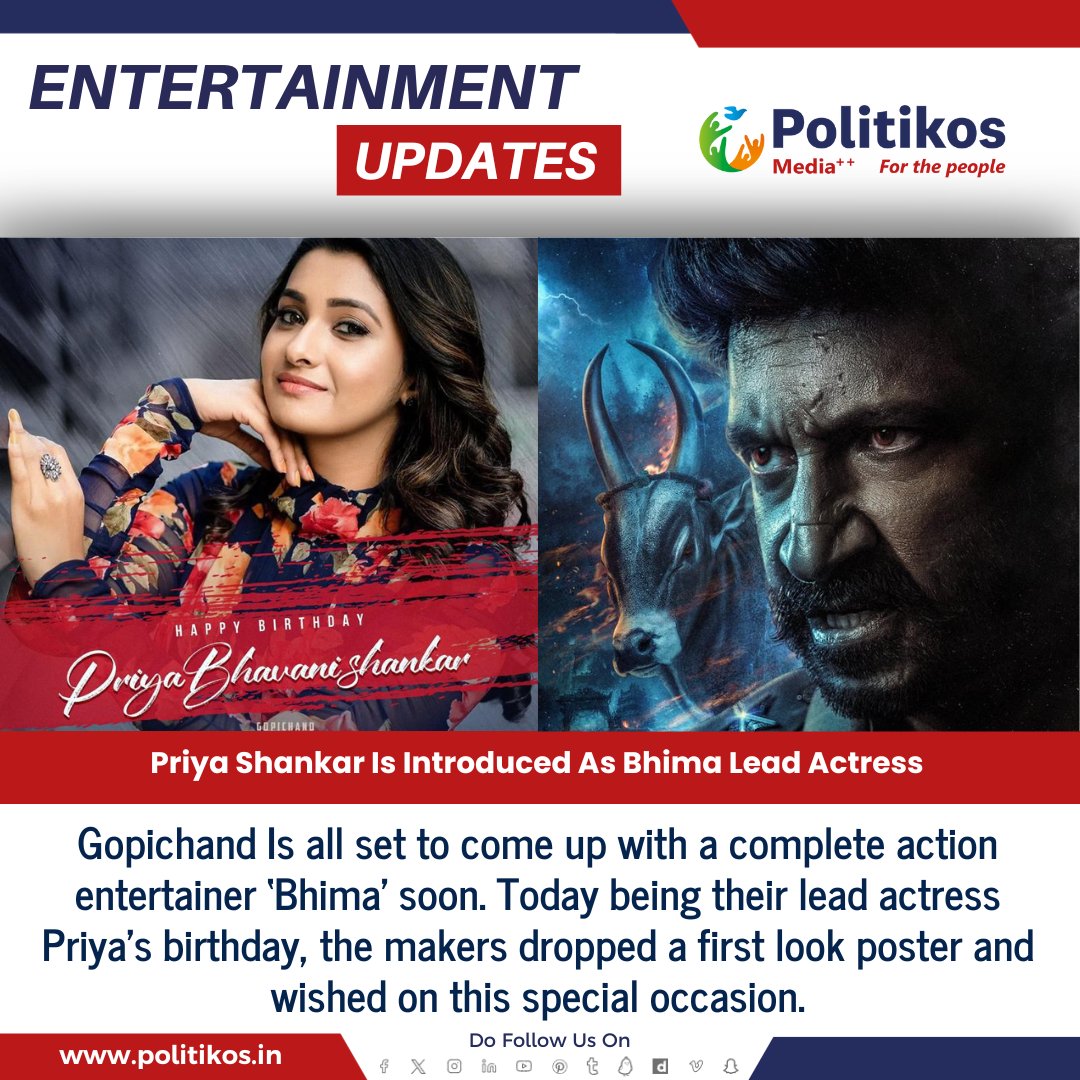 Priya Shankar Is Introduced As Bhima Lead Actress
#Politikos
#politikosenterainment
#PriyaShankar
#BhimaMovie
#LeadActress
#NewFilmAnnouncement
#FilmDebut
#CinemaNews
#BhimaLeadRole
#PriyaShankarDebut
#MovieIntroduction
#ActingJourney