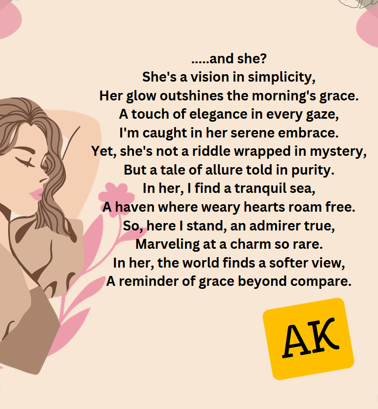 AK_Aspire's tweet photo. I am a painter's dream,
Not the kind trapped in canvas, though…
More like the essence…
Ephemeral and bright?
Yes, indeed
I capture the light, not the shadow!
My brushstrokes paint moments of joy…
Maybe I'm a fleeting fantasy,
But I cherish beauty!
And she?...

#30SecPoet https://t.co/kmJtwRcadt