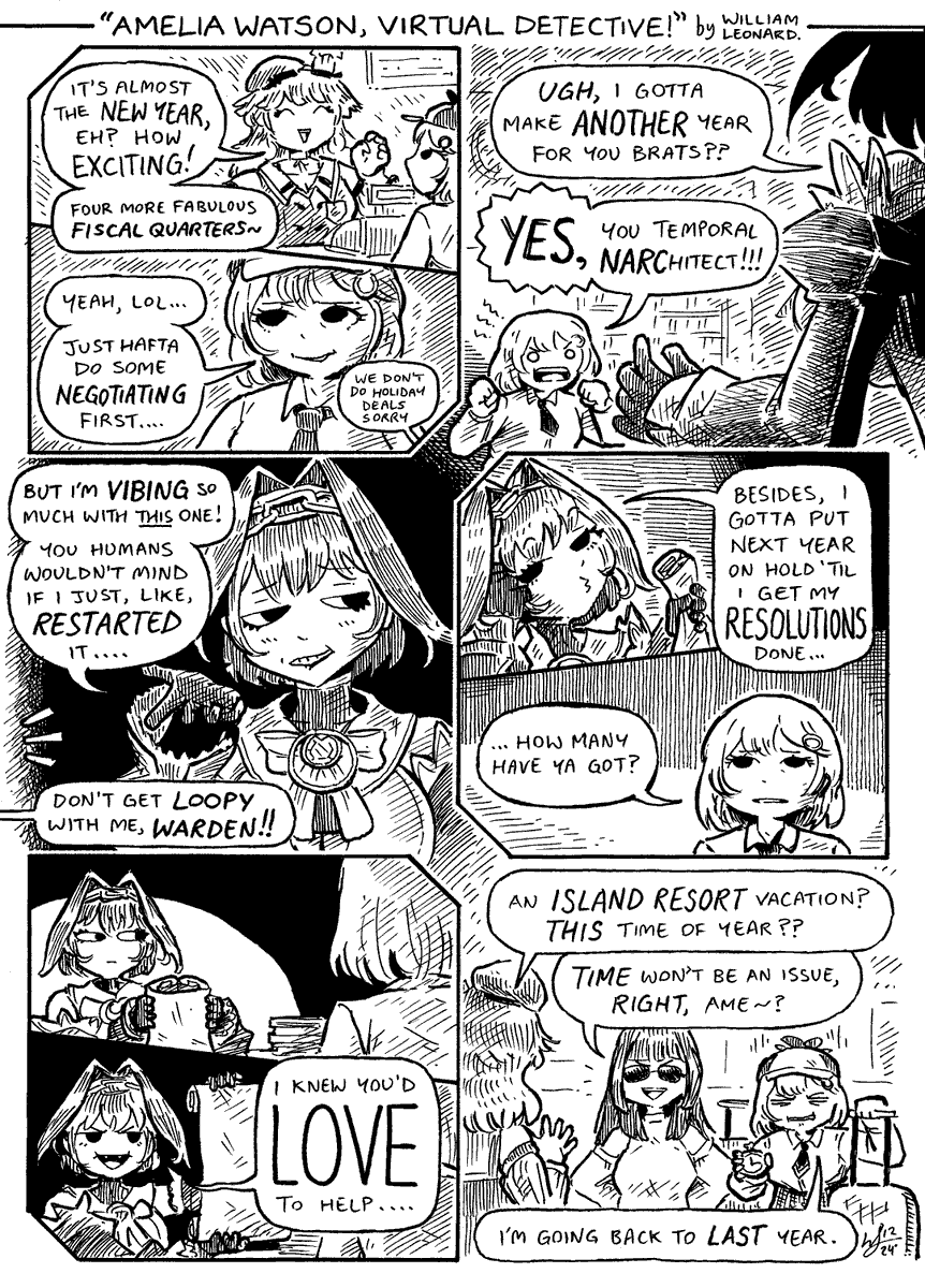 in our Almost-Next-Year amelia comic special, will kronii let there even BE a next year??? #ameliaRT #kronillust #KFPicasso